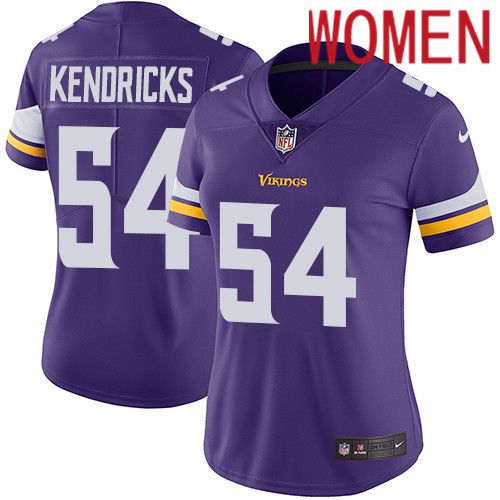 Women Minnesota Vikings #54 Eric Kendricks Nike Purple Vapor Limited NFL Jersey->women nfl jersey->Women Jersey